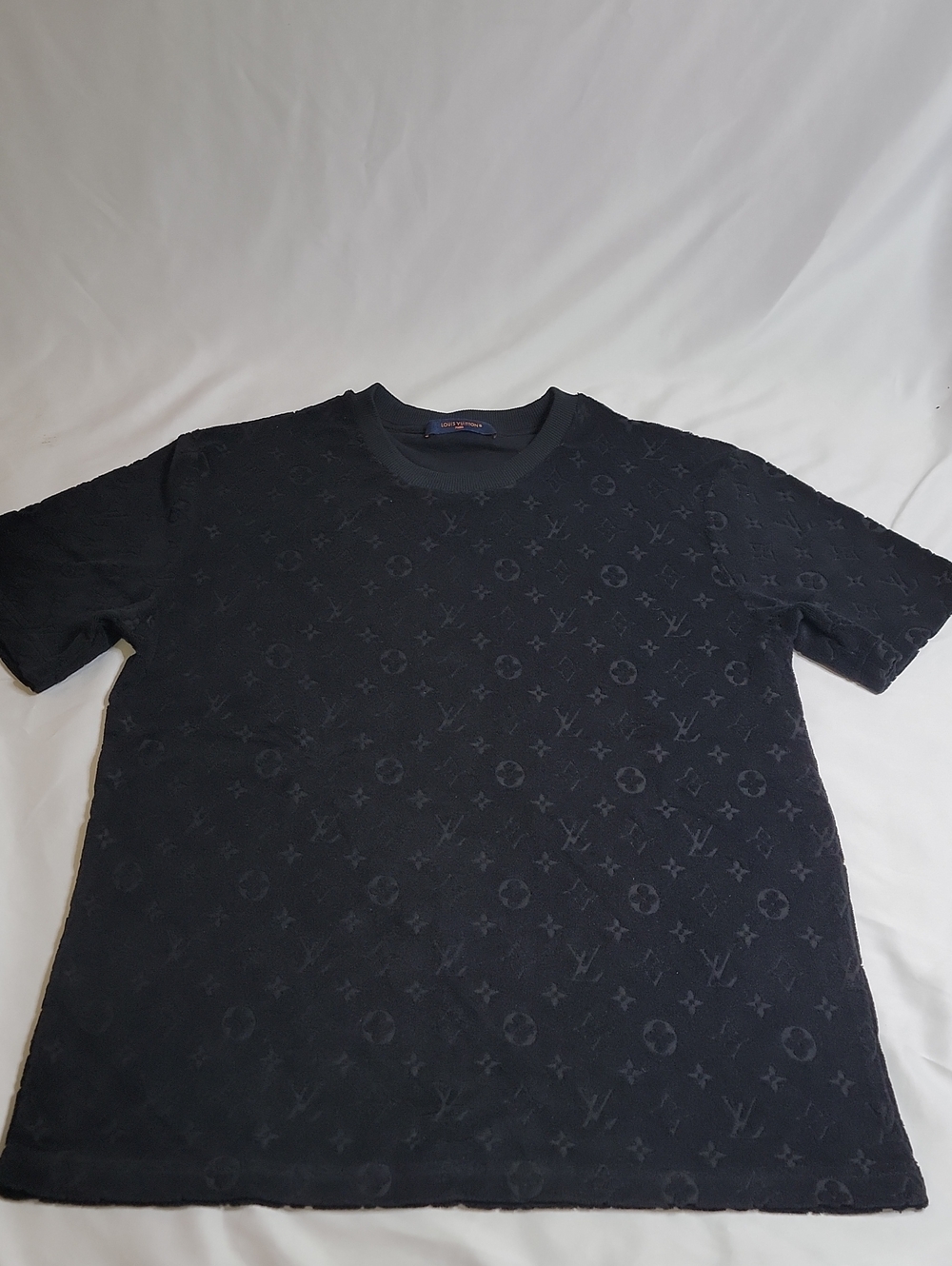 Louis Vuitton Black Monogram French Terry  Short Sleeve Tee